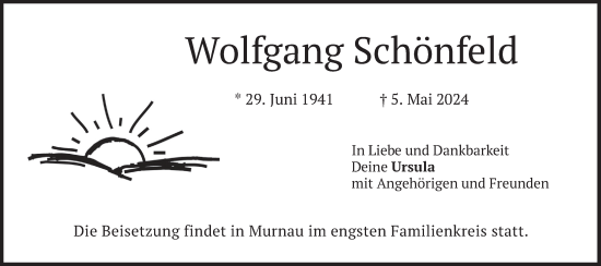 Traueranzeige von Wolfgang Schönfeld von merkurtz